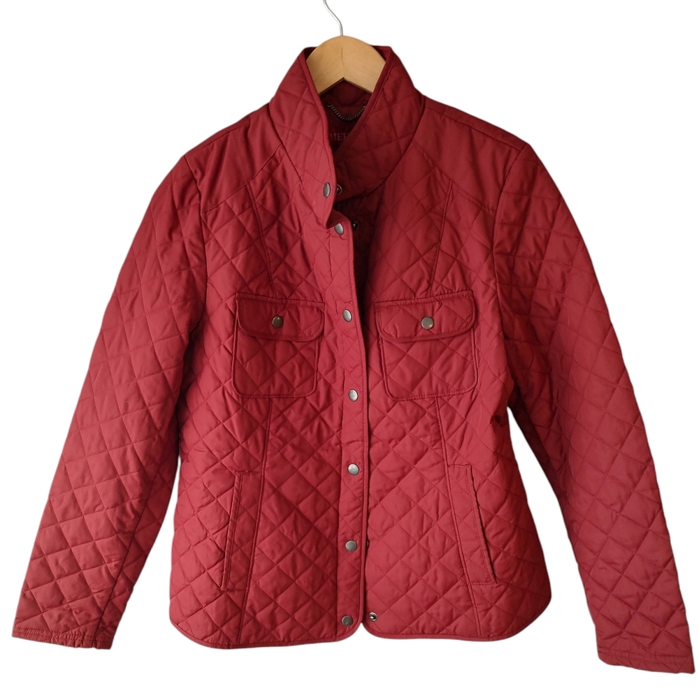 Merona Burnt Red Quilted Jacket Size Large
